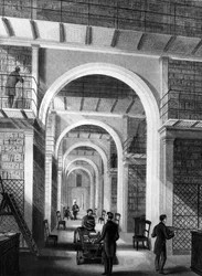 British Museum - Bibliothèque supplémentaire, gravé par E. Radclyffe, publié dans 